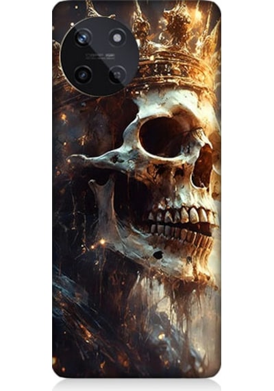 Realme 11 4g Uyumlu Alevli Kafatası Desenli Silikon Kılıf