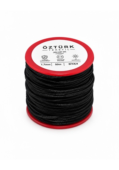1.7 Mm Jaluzi, Stor Ve Katlamalı Perde İpi 50 Metre Polyester Siyah