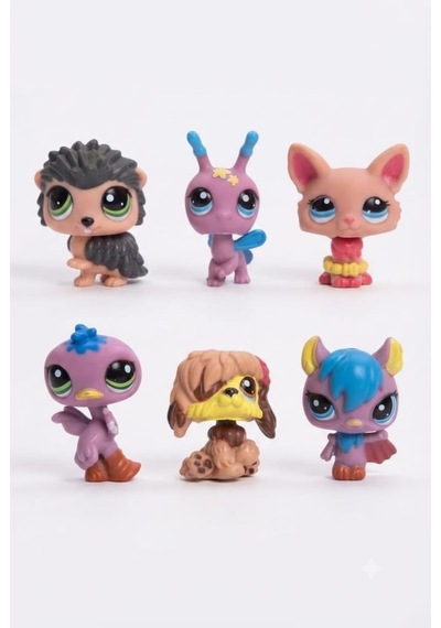 Pet Star Little Sevimli Minişler 6'lı Miniş Oyuncak Seti Hayvan Figür ve Aksesuarları 3046A42