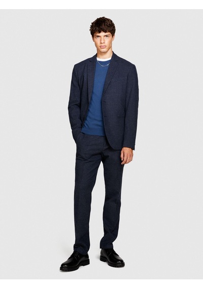 Sisley Slim Fit Çizgili Şardonlu Pantolon Erkek Krem T-shirt - 323a4pdlsf03c