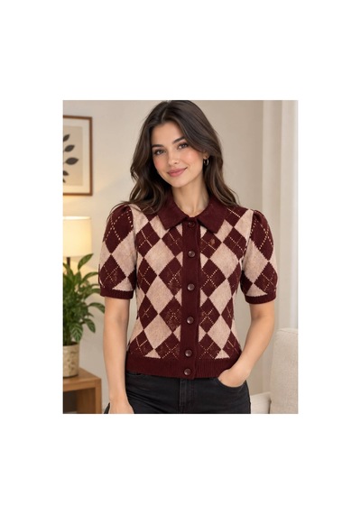 Youknitwear You Sierra Triko Hırka Bordo