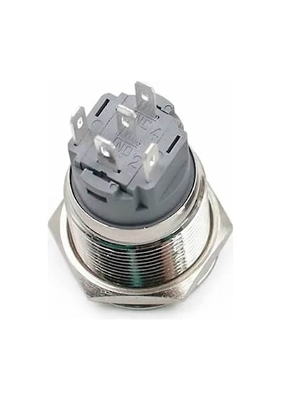 16mm Metal Buton Beyaz Power Sembol Led Işıklı Panel Montaj Düz Kafa Kilitlemeli Dc 6a 12v Ip67 Düğm