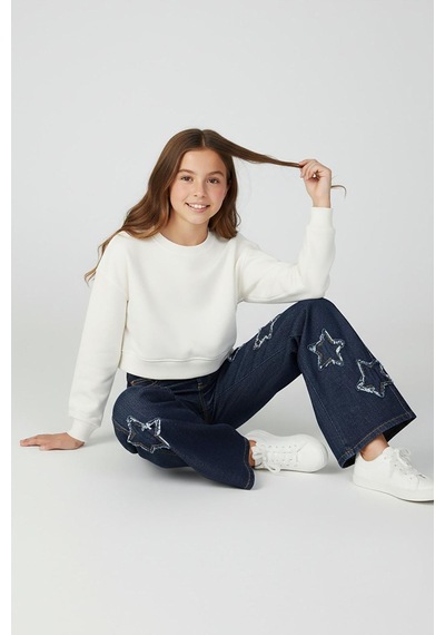 Miniğimin Cicileri Minigimin Cicileri Jean Palazzo Model Yıldız Detaylı Kız Çocuk Kot Pantolon - Lacivert Miniğimin Cicileri Minigimin Cicileri Jean Palazzo Model Yıldız Detaylı Kız Çocuk Kot Pantolon - Lacivert