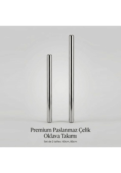 2'li Paslanmaz Çelik Oklava Seti