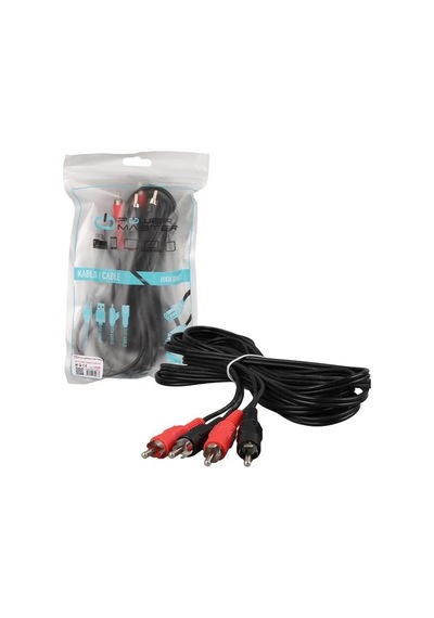 Powermaster Pm-428 Siyah 5 Metre 2 Rca + 2 Rca Kablo