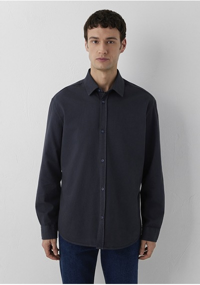 Mavi Uzun Kol Gömlek Dark Navy Lacivert