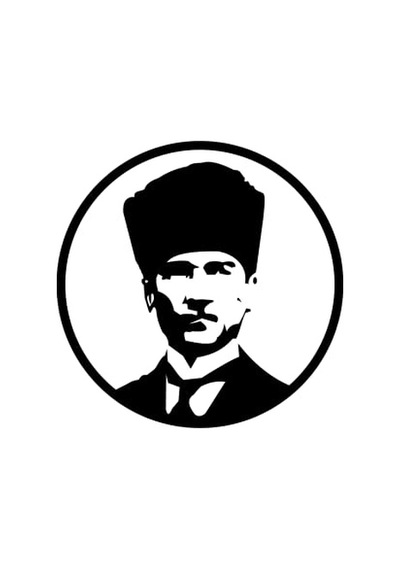 Quart Aksesuar 15 X 15 Cm Atatürk Oto Sticker Kalpaklı Araba Sticker Standart