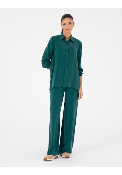 Pierre Cardin Kadın Koyu Yeşil Pantolon Kanvas-chino 50291295-vr079 Koyu Yeşil