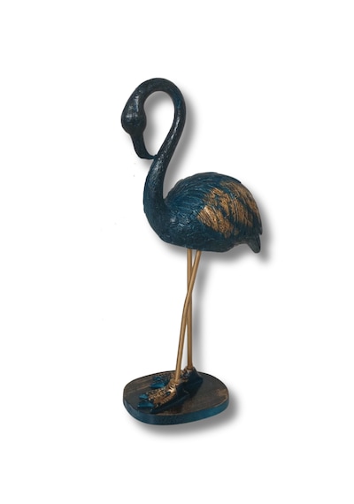 Flamingo Dekoratif Polyester Biblo Turkuaz .