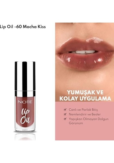 Lip Oil 60 Mocha Kiss Nemlendirici Ve Parlatıcı Dudak Bakım Yag I, Kahverengi