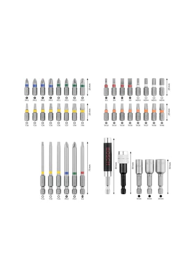 Bosch Professional 43 Parça Vidalama Ucu Seti -2607017164