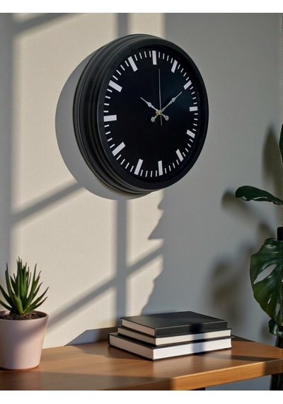 Black Baseline 40 Cm Metal Duvar Saati 11