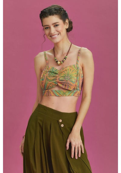 Los Banditos İnce Askılı Cut Out Detay Koton Bralet Yeşil