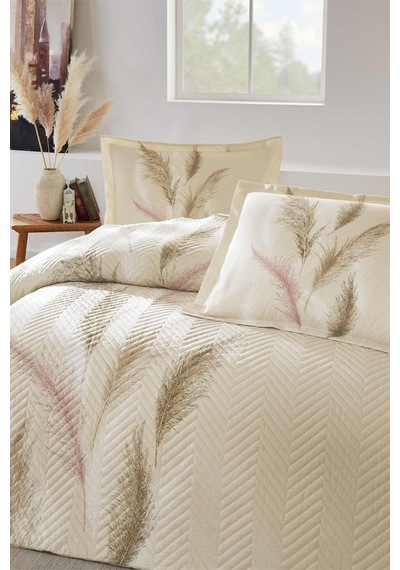 Özdilek Miscanthus Çift Kişilik Kapitone Nevresim Takımı Krem