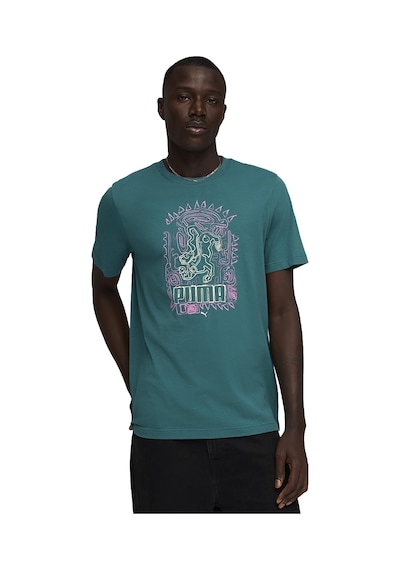 Puma Graphic Erkek Yeşil Günlük Stil T-shirt 63444160 Yeşil