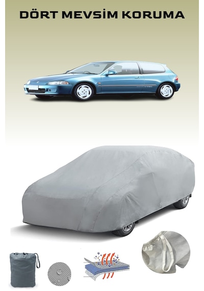 Honda Civic 5 Hatchback Uyumlu Araba Brandası, Oto Branda, Araba Çadırı, Su-güneş Geçirmez Gri