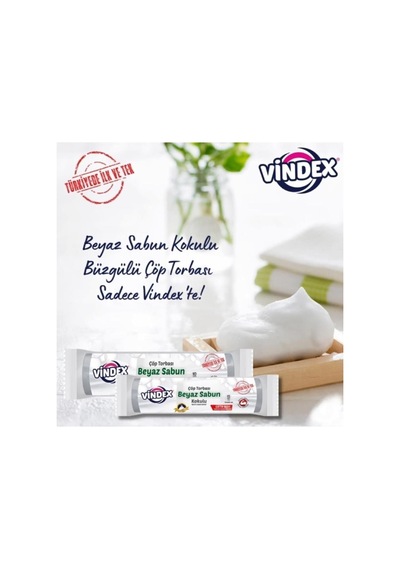 Beyaz Sabun Kokulu Çöp Torbası Büzgülü Orta Boy