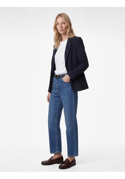 Koton Pamuklu Normal Bel Düğmeli Düz Paça Denim Pantolon - Straight Fit Jean Orta İndigo 6sal40218md Koton Pamuklu Normal Bel Düğmeli Düz Paça Denim Pantolon - Straight Fit Jean Orta İndigo 6sal40218md