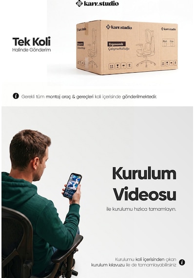 Okawa Titreşimli Masaj Destekli Ergonomik Çalışma Koltuğu - Siyah
