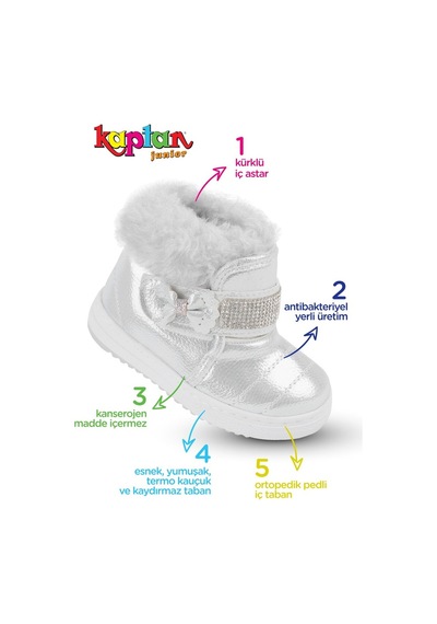 Kaptan Junior Kız Çocuk Botu Içi Kürklü Kaymaz Taban