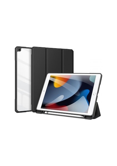 Coofbe Standlı Apple Uyumlu iPad 7 . 8. ve 9. Nesil 10.2" inç Kılıf Şeffaf Arka Kapak Kalem Yerli Uyku Modlu Katlanabilir