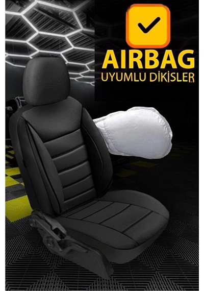 Tegin Jetdrive Ticari Araç 2+1 Üniversal Siyah Deri Koltuk Kılıfı