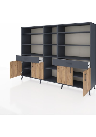 Hyperion Dolap 12 Raflı 2 Çekmeceli 4 Kapaklı 220x44x163 Antrasit-çam/antrasit Atlas Çam/antrasıt - Antrasıt Hyperion Dolap 12 Raflı 2 Çekmeceli 4 Kapaklı 220x44x163 Antrasit-çam/antrasit Atlas Çam/antrasıt - Antrasıt