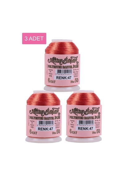 Jenerik 3 Adet Altınbaşak Oya Ve Dantel İpi 20 Gr - Royaleks - No: 047