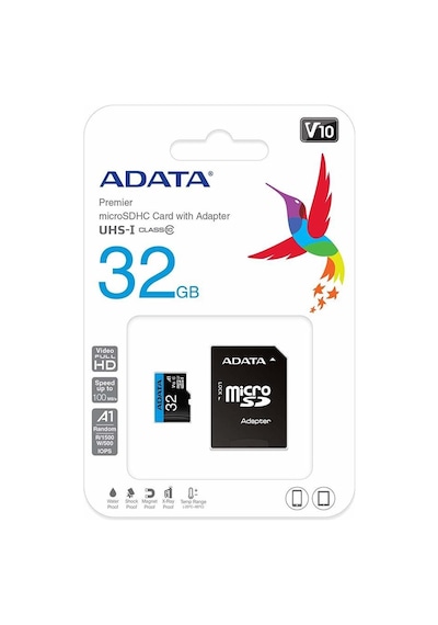 Adata Premier AUSDH32GUICL10A1-RA1 32 GB MicroSDHC Class 10 UHS-I Hafıza Kartı + Adaptör