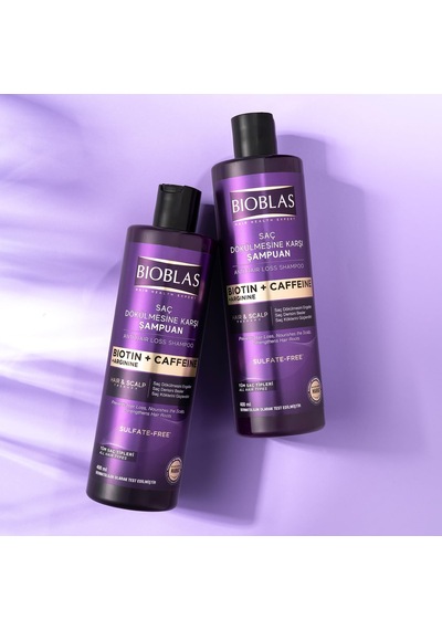 Biotin Kafein Arjinin Şampuan Saç Dökülmesine Karşı Güçlü Bitkisel Formül, Sülfatsız, Bıocomplex B19 İle, 400 Ml