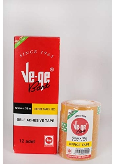 Ve-qe 12mmx33m Offıce Tape 6lı Kule Diğer