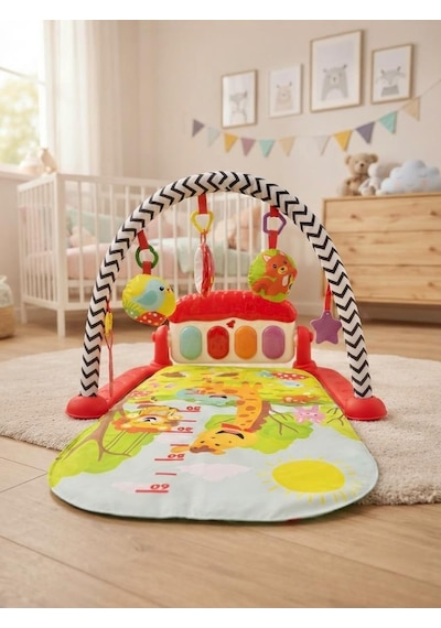 Tıfıl Toys 4'ü 1 Arada Müzikli Bebek Oyun Halısı ve Piyano Seti Eğitici Melodi Çalan Işıklı Oyun Halısı