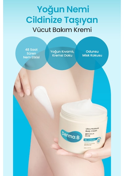 Aşırı Kuru Ciltlere Uzun Süre Yoğun Nem Sağlayan Vücut Kremi Derma:b Ultra Moisture Body Cream