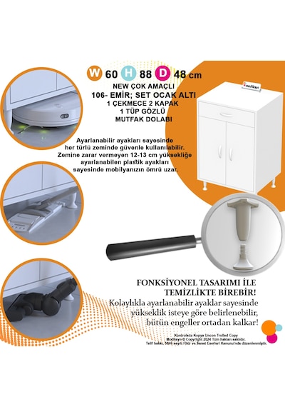 Modilayn Doqu M Set Ocak Altı Dolap 60x88x48 Cm Ölçülerinde 2 Kapaklı Ve 1 Gözlü Tüp Bölmelidir Beyaz Modilayn Doqu M Set Ocak Altı Dolap 60x88x48 Cm Ölçülerinde 2 Kapaklı Ve 1 Gözlü Tüp Bölmelidir Beyaz