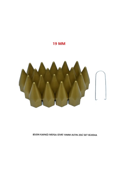 Bijon Kapağı Sivri 19 Mm Altın 20 Li Set