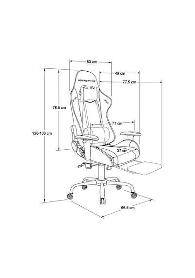 Adore Gaming Prox Ergo Oyuncu Koltuğu - Siyah S.deri 71x126-136x77,5 Cm Siyah