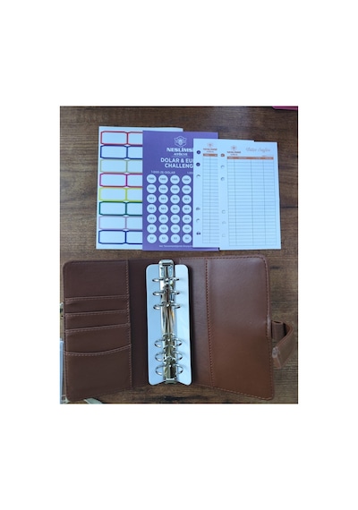 Bütçe Planlayıcı - Birikim Ajandası - Gelir Gider Takip -taba Sticker Hediyeli Kahverengi