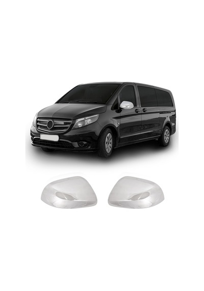 Mercedes Vito W447 Uyumlu 2014 Ve Üzeri Krom Ayna Kapağı 2 Parça Paslanmaz Çelik