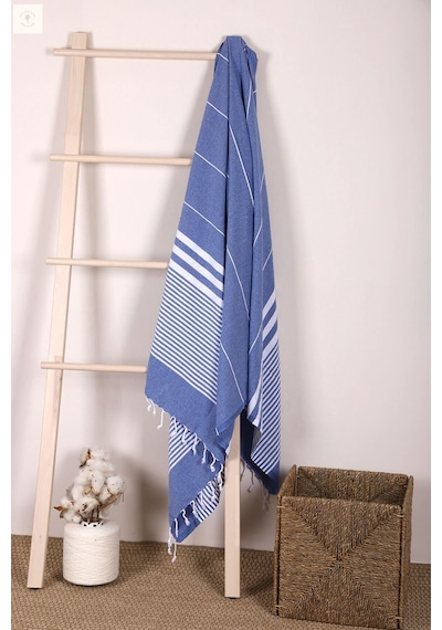 Çizgili %100 Pamuk Soft Peştemal Banyo Plaj Havlusu 100x180 Cm 001