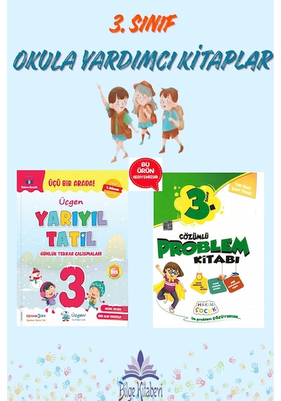 Üçgen 3.sınıf Yarıyıl Tatil Kitabı 1.dönem Konularını Kapsar - Çözümlü Problem Kitabı Hediyeli