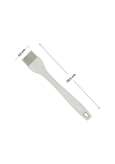 Lurch - Platin Silikon Pasta Fırçası 25,5 Cm Açık Gri - Yanmaz, Yapışmaz, Bükülmez, Çizmez, Tat Ve Koku Bırakmaz - 240011