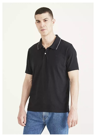 Dockers Erkek Regular Fit Polo Yaka Pike Kumaş Kısa Kollu T-shirt 25ya3027-0009 Siyah