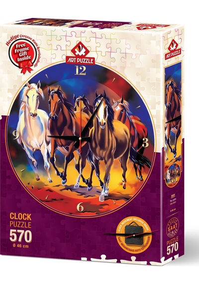 Art Puzzle Yılkı Atları 570 Parça Saat Puzzle