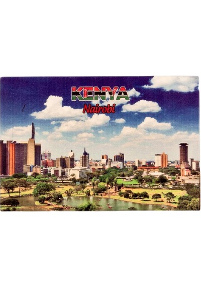 Kenya Temalı Ahşap Kartpostal Magnet