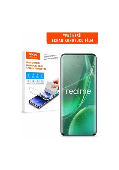 Realme 12 5g Uyumlu Kırılmaz Cam Özel Kesim Hydrogel Film