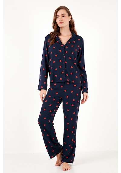 Lela Reguar Fit Yumuşak Dokulu Bayan Pijama Takımı 611Pt288Y Lacivert Lela Reguar Fit Yumuşak Dokulu Bayan Pijama Takımı 611Pt288Y Lacivert