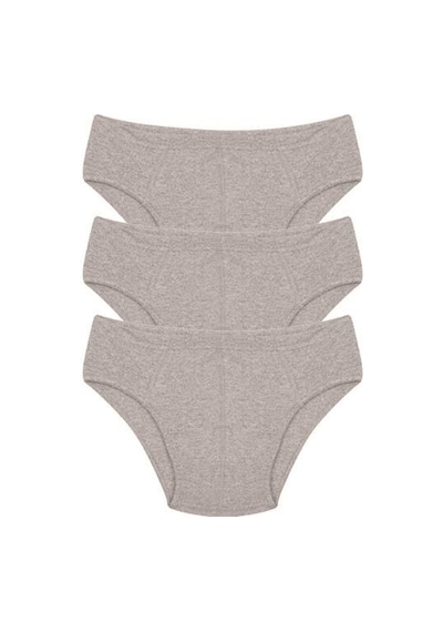 İbrahim Burak Etiler Collection Moda Çizgi Erkek Pamuk 3lü Gri Slip 40129