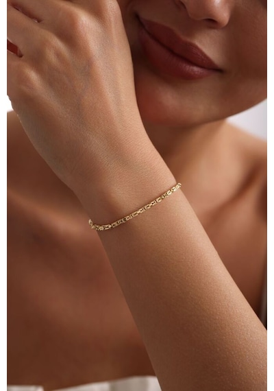 Sembol Gold Kral Bileklik Altın 2 Mm T13634 Renkli Sarı Altın