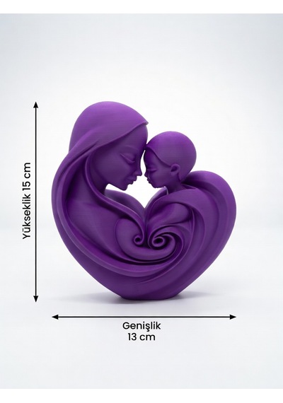 Anne & Çocuk Figürlü Dekoratif Obje 3d Baskı Modern Biblo Anneler Günü Hediyesi
