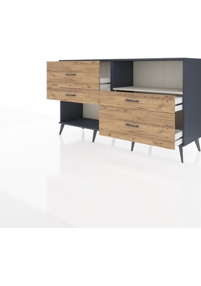 Hyperion Konsol Tek Raflı 4 Çekmeceli 176x44x99 Antrasit-aytaşı/ Antrasit-aytaşı/çam Hyperion Konsol Tek Raflı 4 Çekmeceli 176x44x99 Antrasit-aytaşı/ Antrasit-aytaşı/çam